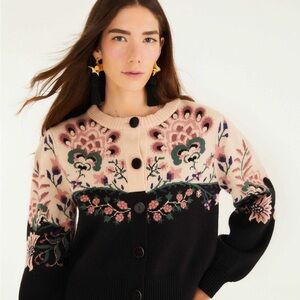 FARM Rio Belle Garden Floral Cardigan NWT
